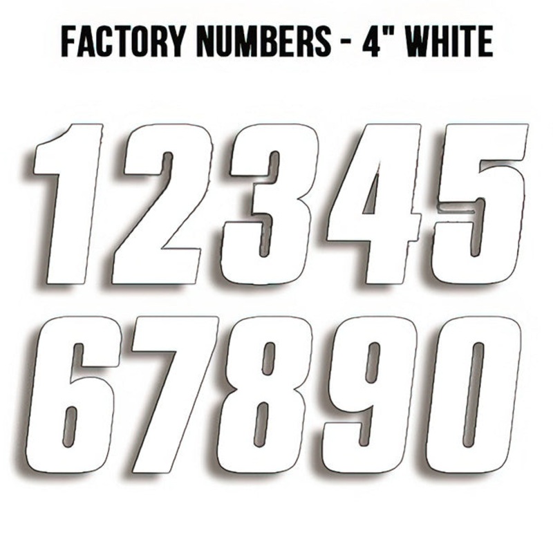 FACTORY EFFEX Factory Numbers - 4" White
