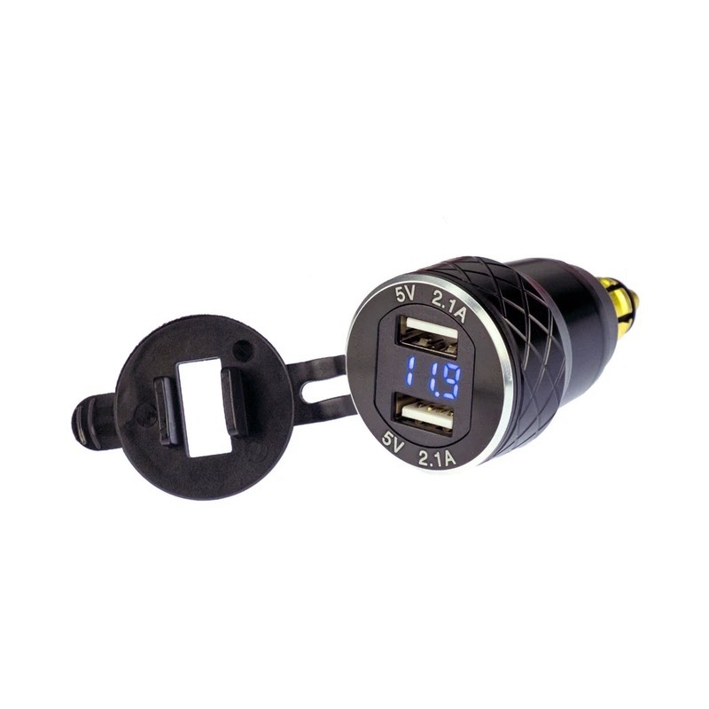 Rocky Creek PA012 Dualport USB Power Adapter and Voltmeter with Merit Plug