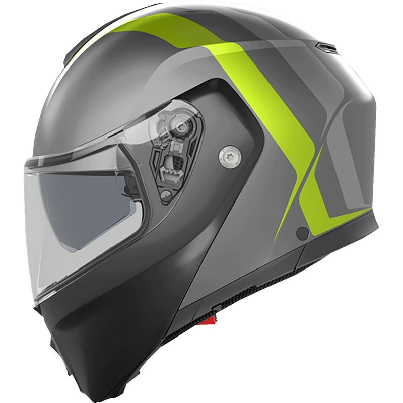AGV 0100-2414 21182960020072X Streetmodular Resia Helmet Streetmodular Helmet - Resia - Matte Gray/Black/Yellow Fluo - 2XL