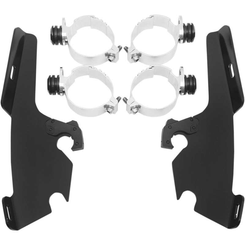 MEMPHIS SHADES 2321-0116 MEM8999 Fats/Slim Windshield Trigger-Lock Complete Mount Kit Batwing Trigger Lock Mounting Kit - Valkyrie - Black