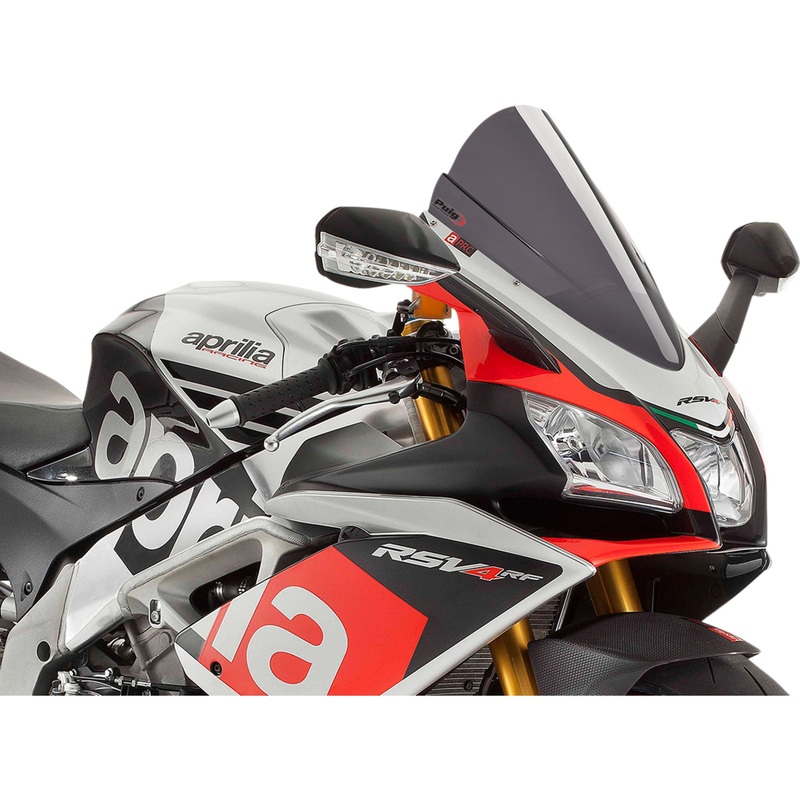 PUIG HI-TECH PARTS 2301-2257 7614F Z-Racing Windscreen Race Windscreen - 15-3/8" - Dark Smoke - RSV4