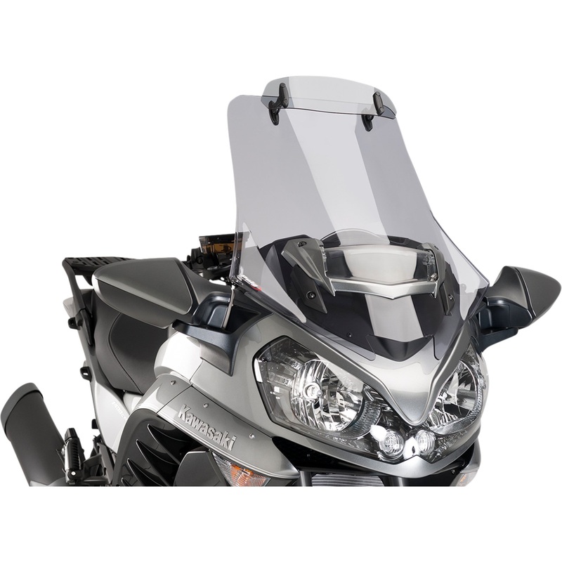 PUIG HI-TECH PARTS 2301-2650 7629H Touring Windshield with Visor Touring Windscreen w/ Visor - Light Smoke - Concours