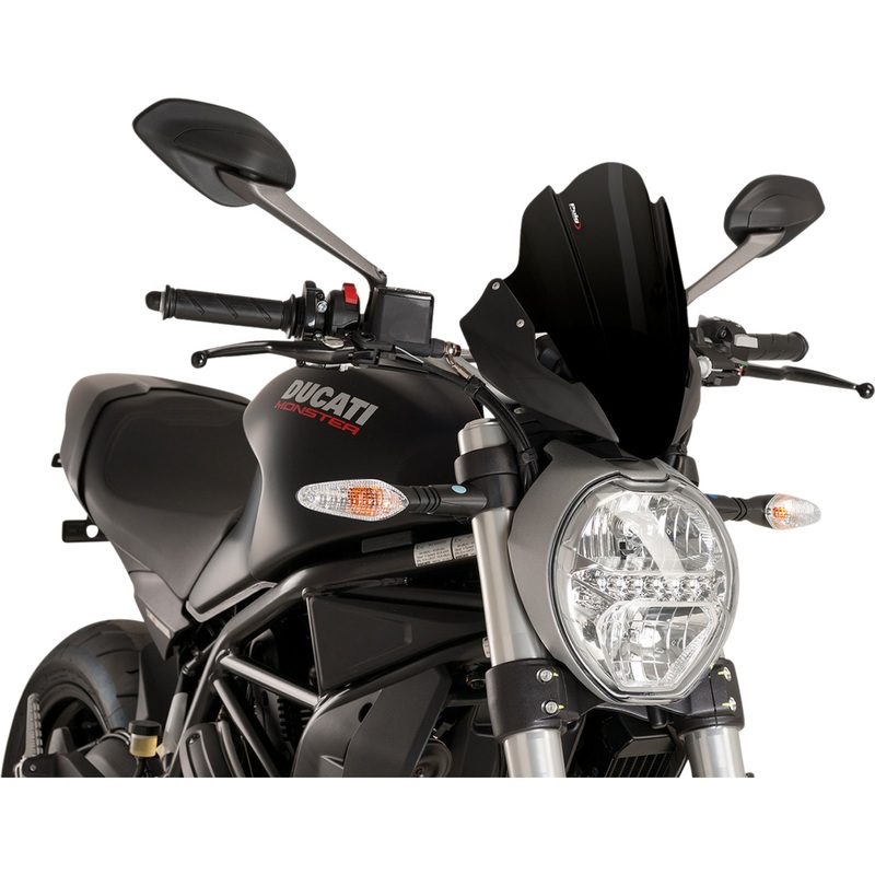PUIG HI-TECH PARTS 2301-2653 8900N Z-Racing Windscreen Race Windscreen - 11-1/2" - Black - Ducati