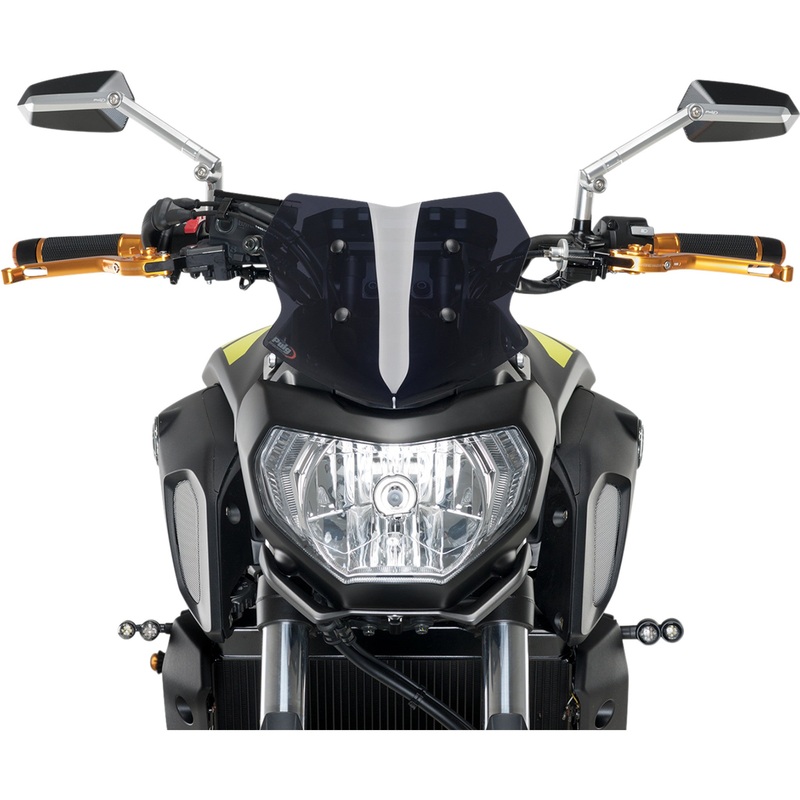 PUIG HI-TECH PARTS 2301-2743 9666F Naked New Generation Windshield Naked Sport Windscreen - Dark 9" - Smoke - Yamaha