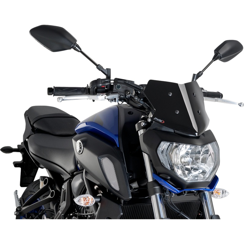 PUIG HI-TECH PARTS 2301-2745 9666N Naked New Generation Windshield Naked Sport Windscreen - 9" - Black - Yamaha