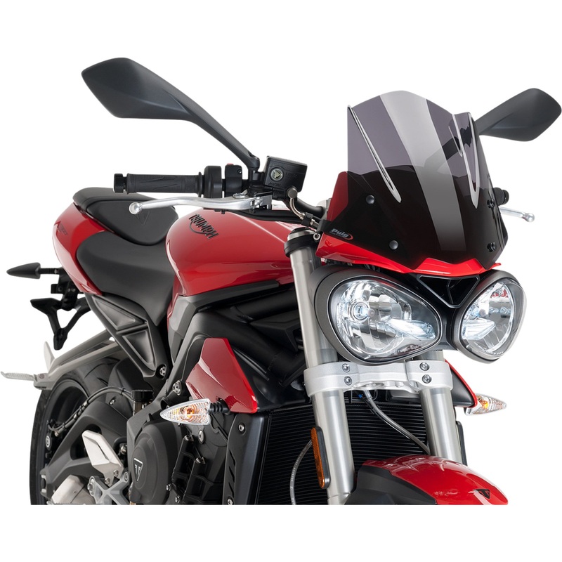 PUIG HI-TECH PARTS 2301-2826 9999F Naked New Generation Windshield New Generation Sport Windscreen - 12-1/4" - Dark Smoke - Street Triple 765