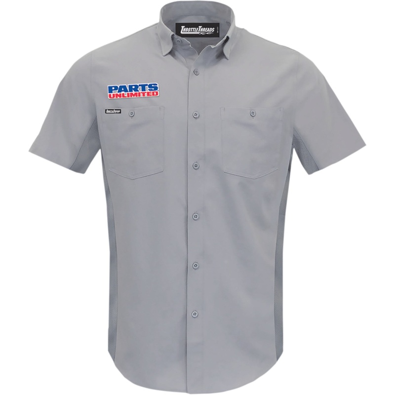 THROTTLE THREADS 3040-3064 PSU37ST26GY5X Parts Unlimited Vented Shop Shirt gray - 5xl