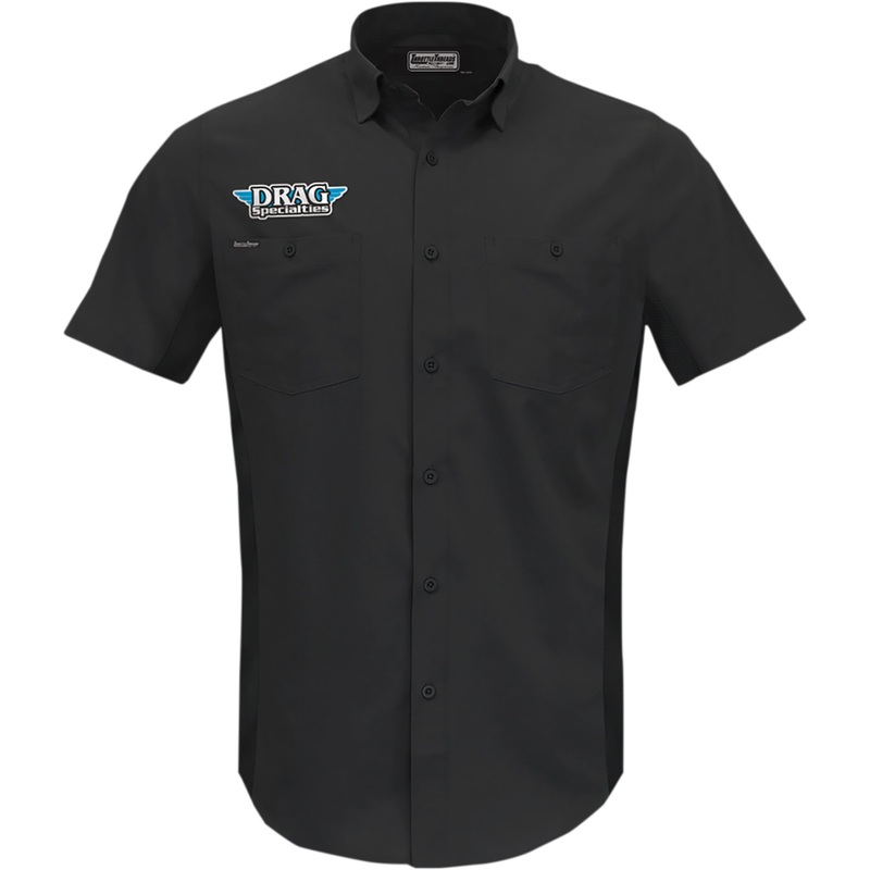 THROTTLE THREADS 3040-3155 DRG31ST26BKLG Drag Specialties Vented Shop Shirt black - large