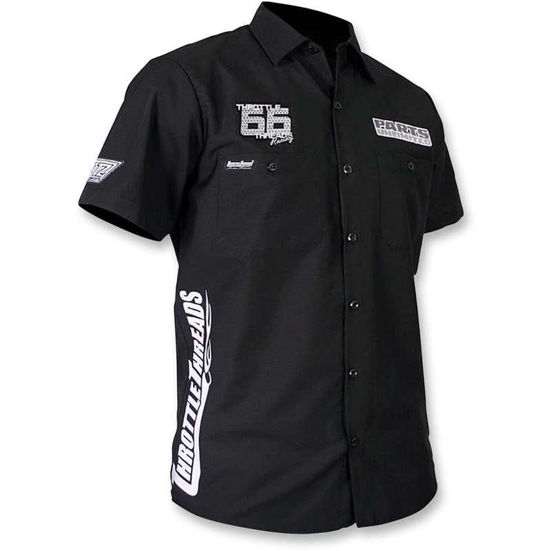 THROTTLE THREADS 3050-2982 TT430S24BK4R Throttle Threads Snow Monochrome Shop Shirt Throttle Threads Snow Shop Shirt - Black - 4XL