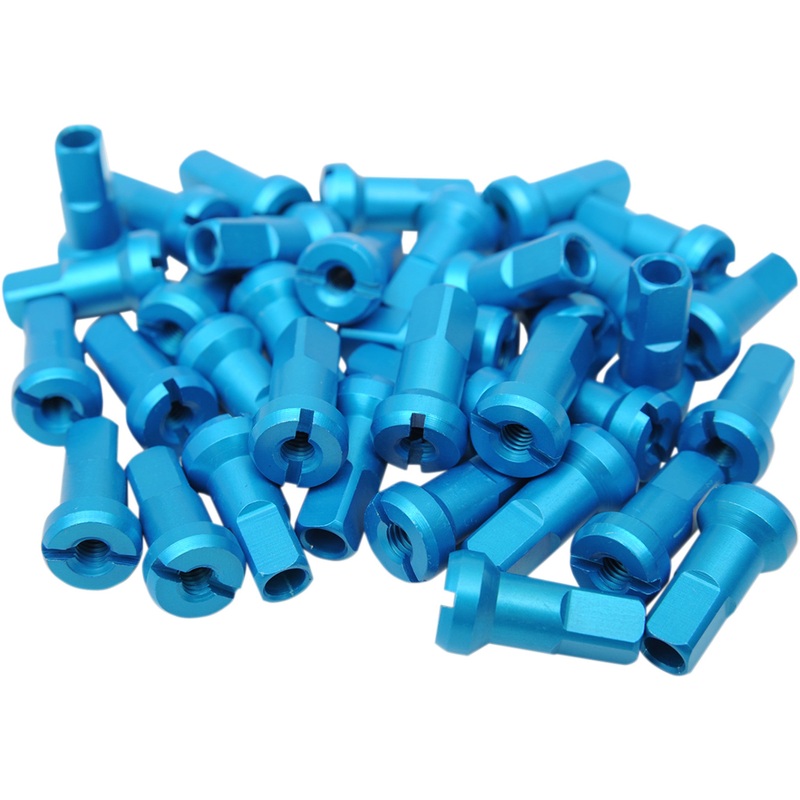 MOOSE OFFROAD 0211-0194 24-880 MX1 Billet Spoke Nipples Spoke Nipples - MX1 - Lake Blue - 8 Gauge - Set
