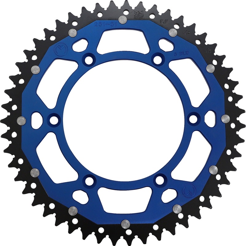 MOOSE OFFROAD 1210-1486 1210-251-51-12X Dual Sprocket blue - 51 tooth