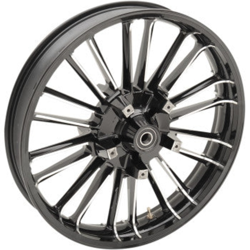 (OPEN BOX) COASTAL MOTO 0201-2224 3D-ATL213BC Atlantic Precision Cast 3D Front Wheel - Dual Disc/No ABS - Black - 21"x3.50" - '08+ FL