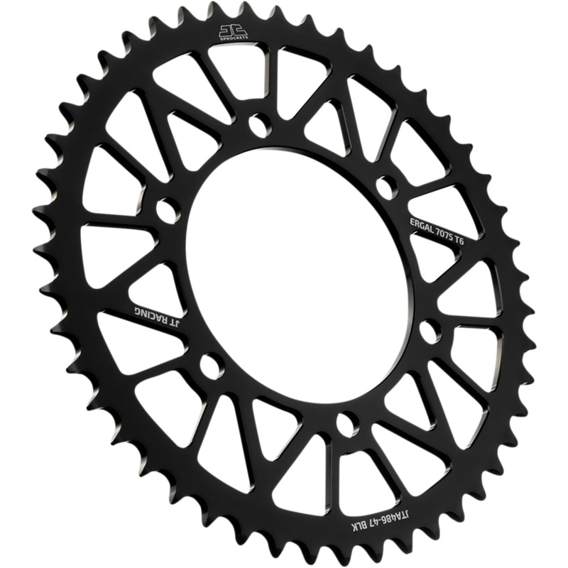 JT SPROCKETS 1211-2667 JTA486.47BLK RaceLite Aluminum Rear Sprocket Rear Sprocket - Kawasaki/Yamaha - Black - 47-Tooth