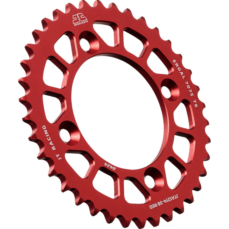 JT SPROCKETS 1211-2815 JTA1214.38RED Aluminum Rear Sprockets Rear Sprocket - Aluminum - 38 Tooth - Red - CRF 110F