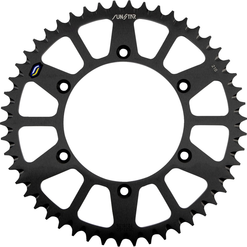 SUNSTAR SPROCKETS 1211-1119 5-357750BK Aluminum Rear Sprocket Rear Sprocket - 50 Tooth - Suzuki - Works/Black