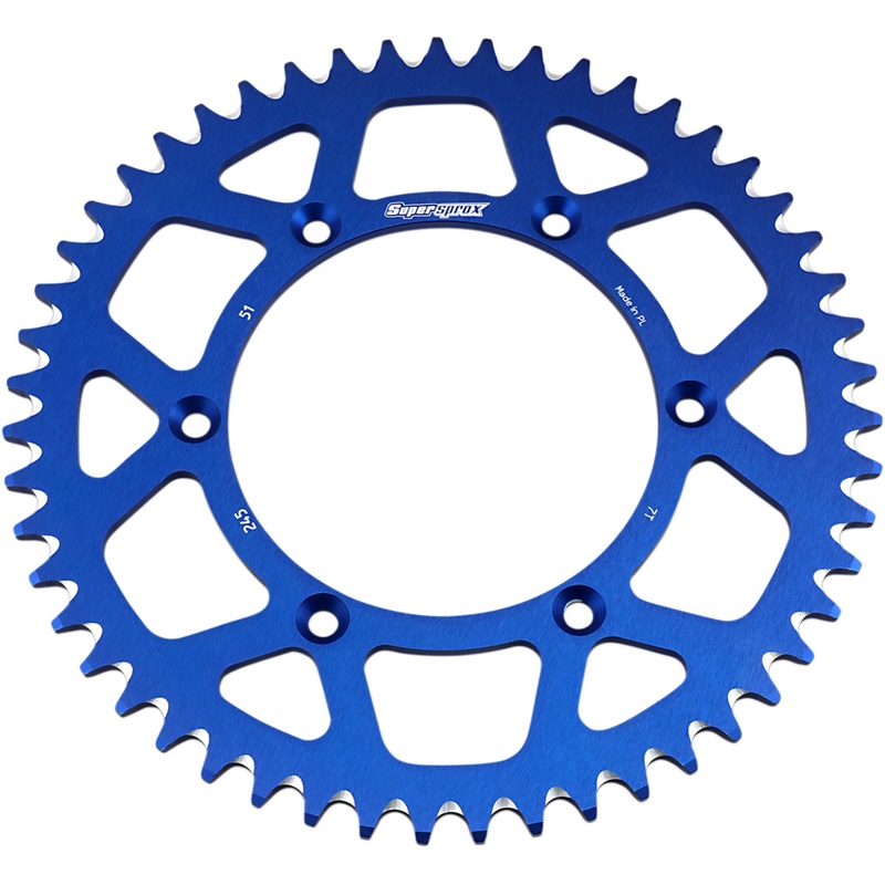 SUPERSPROX 1211-1935 RAL-245-51-BLU Aluminum Rear Sprocket Rear Sprocket - Blue - Yamaha - 51 Tooth