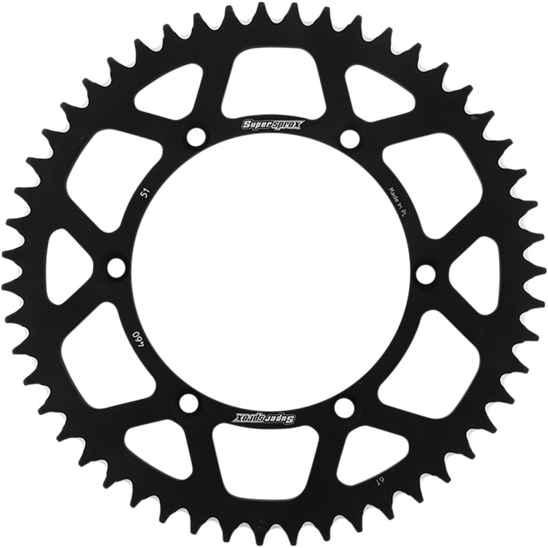 SUPERSPROX 1211-1946 RAL-460-51-BLK Aluminum Rear Sprocket Rear Sprocket - Black - Kawasaki/Suzuki - 51 Tooth