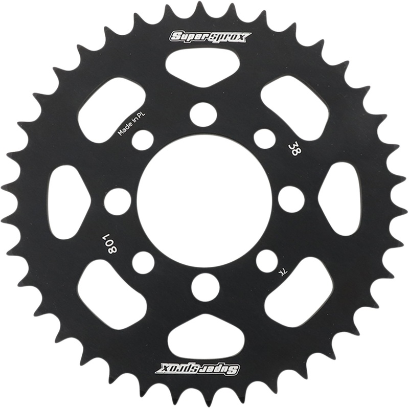SUPERSPROX 1211-1947 RAL-801-38-BLK Aluminum Rear Sprocket Rear Sprocket - Black - Kawasaki/Suzuki - 38 Tooth