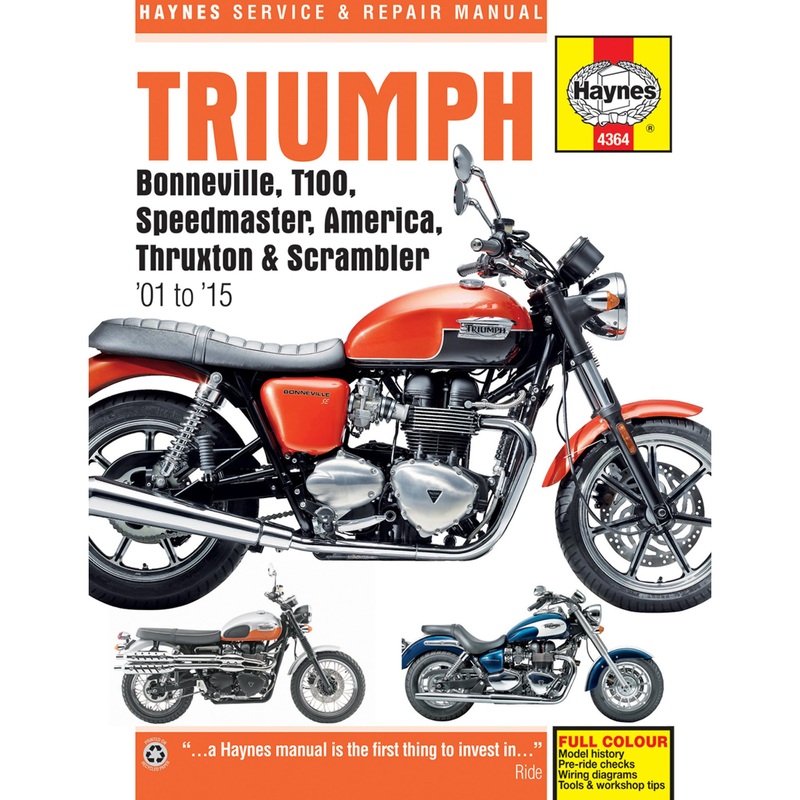 HAYNES 4201-0273 M4364 Motorcycle Repair Manual  Triumph, Motorcycle Manual - Triumph Bonneville '01-'15