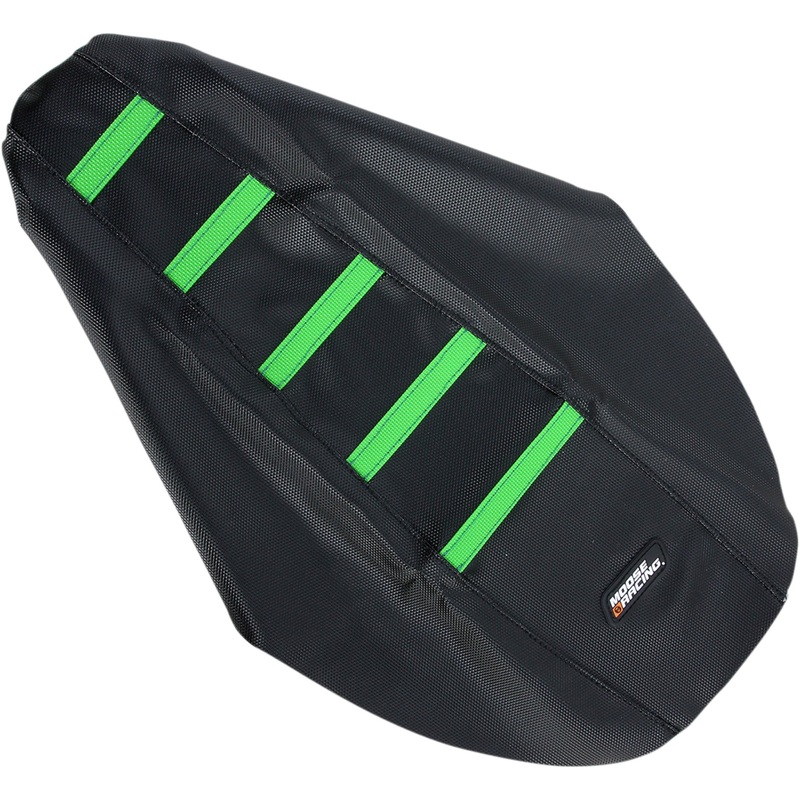 MOOSE OFFROAD 0821-1798 KX8091-334RT Ribbed Seat Cover black cover/green ribs - kawasaki