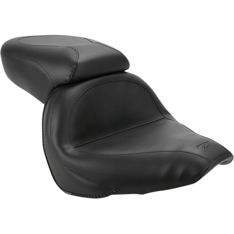 MUSTANG 0810-0388 75794 Vintage Wide Touring Seat Seat - Vintage - Wide - Touring - Without Driver Backrest - One-Piece - Smooth - Black - VLX600
