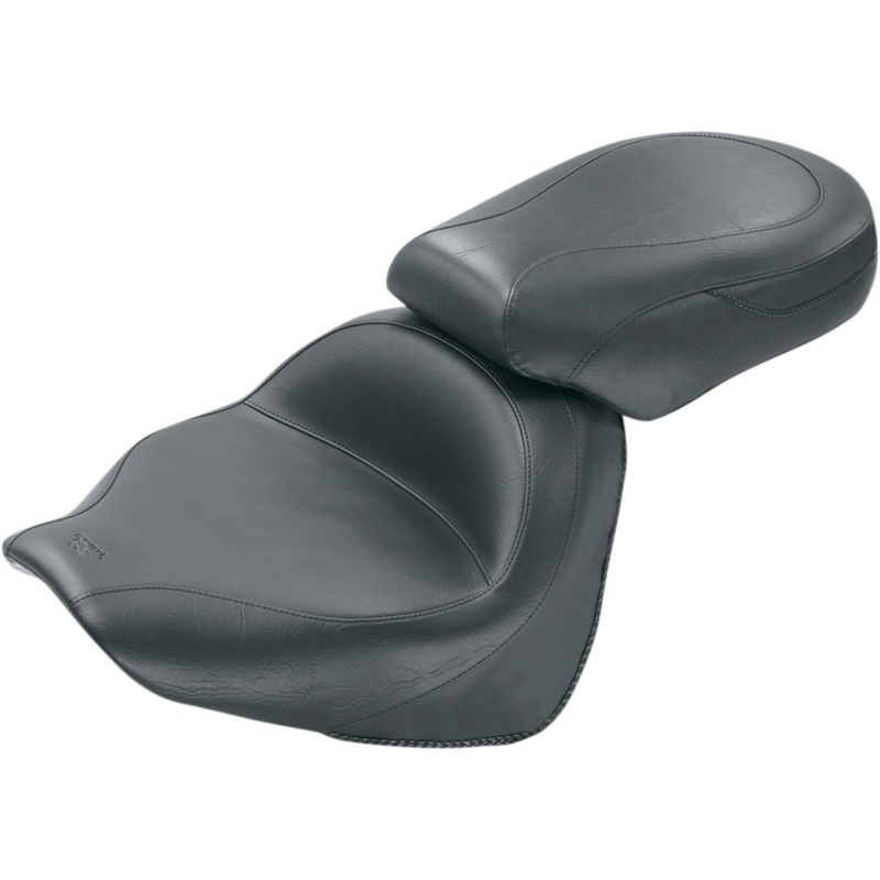 MUSTANG 0810-0537 76563 Vintage Wide Touring Seat Seat - Vintage - Wide - Touring - Without Driver Backrest - Two-Piece - Smooth - Black