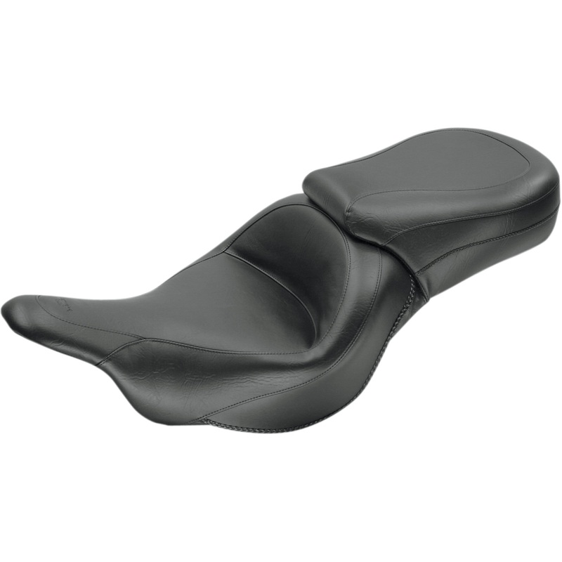 MUSTANG 0810-0844 76601 Vintage Wide Touring Seat Seat - Vintage - Wide - Touring - Without Driver Backrest - One-Piece - Smooth - Black - Vulcan