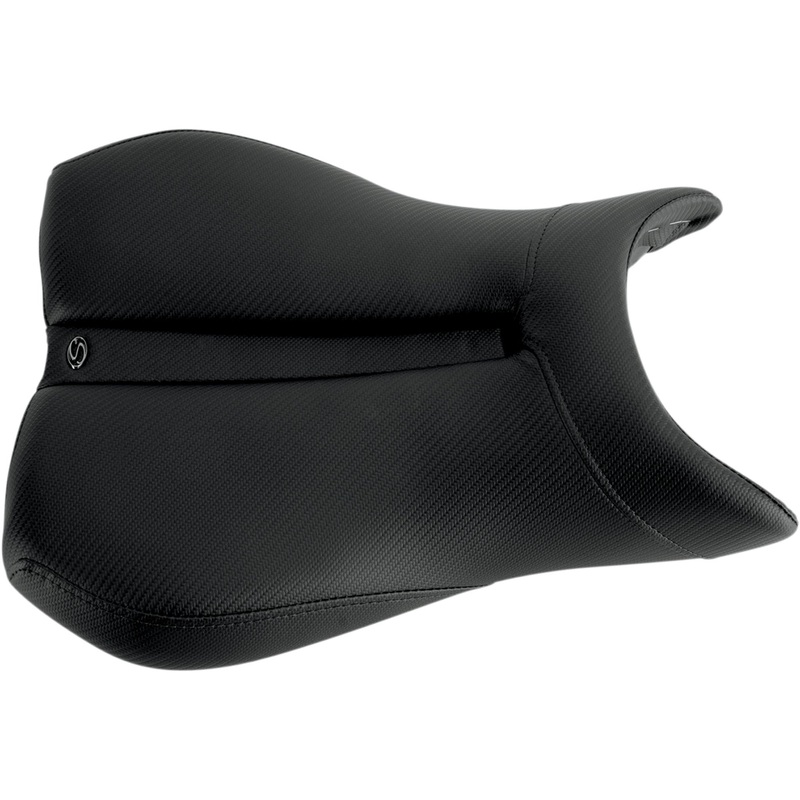 SADDLEMEN 0810-1028 0810-Y108 Gel-Channel Track Carbon Fiber Sport Seat  Sport Gel Channel Track Carbon Fiber Sport Seat - Black - R6S