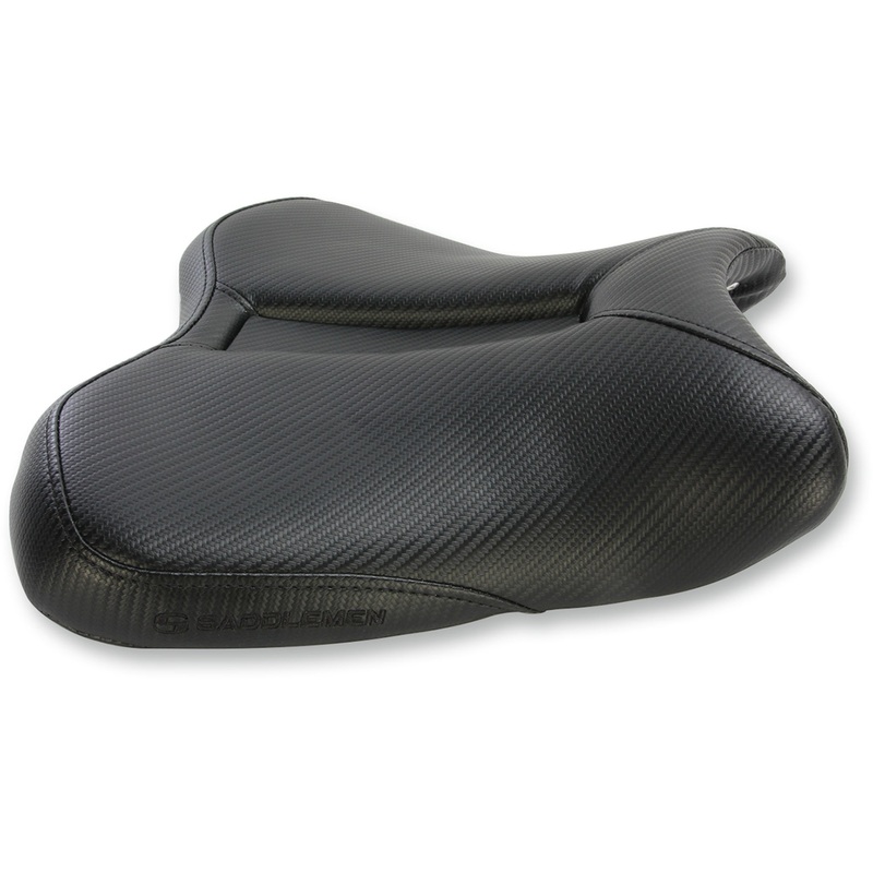 SADDLEMEN 0810-1915 0810-Y148 Gel-Channel Track Carbon Fiber Sport Seat  Sport Gel Channel Track Carbon Fiber Sport Seat - Black - R1