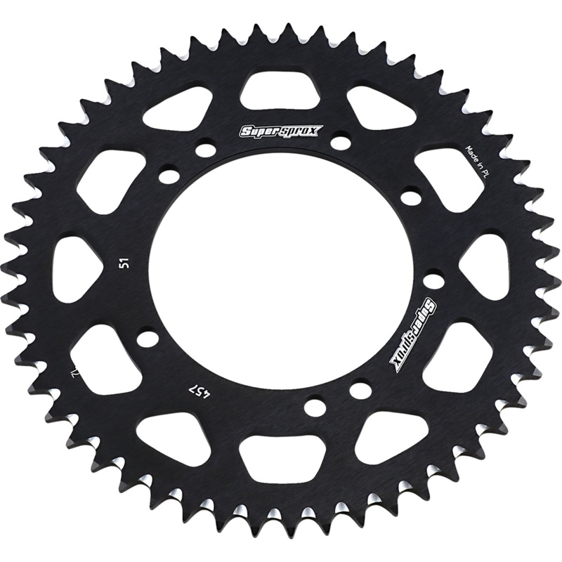 SUPERSPROX 1211-2059 RAL-457-51-BLK Aluminum Rear Sprocket Rear Sprocket - Black - Kawasaki/Suzuki - 51 Tooth