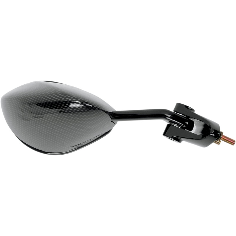 EMGO 0640-0369 20-43063 Carbon Fiber Mirror Mirror - Side View - Black/Carbon Fiber - Rectangle - Right - Kawasaki