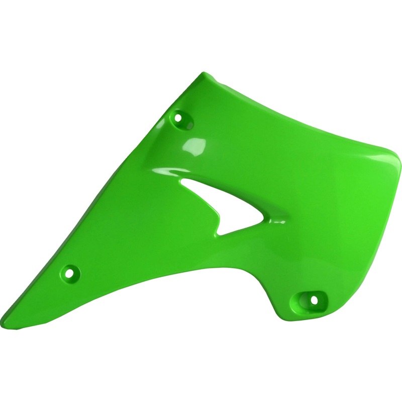 POLISPORT 0520-2111 8429100007 Radiator Covers For Kawasaki Radiator Cover - OEM Green - KX 125/250