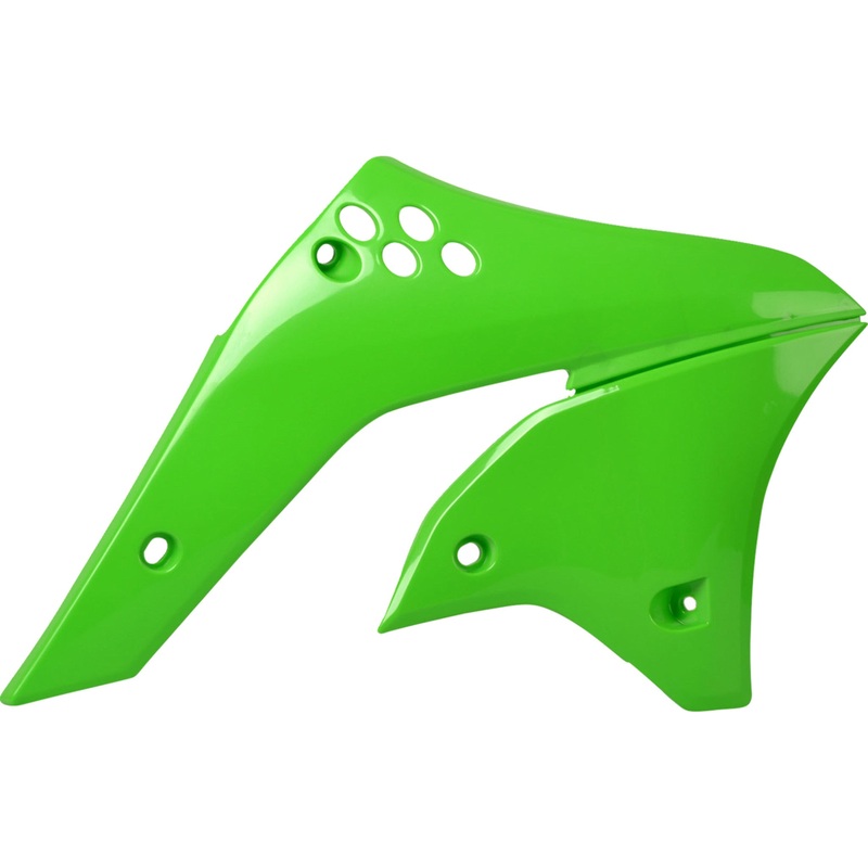 POLISPORT 0520-2113 8426200006 Radiator Covers For Kawasaki Radiator Cover - OEM Green - KX 250F