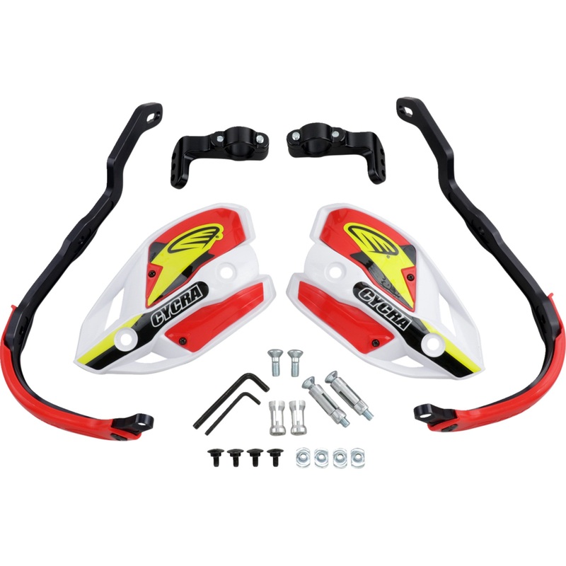 CYCRA 0635-1194 1CYC-7408-32X Ultra Probend CRM Wrap Around Handguards for 1-1/8" Handlebars Handguards - Ultra - Oversized - White/Red