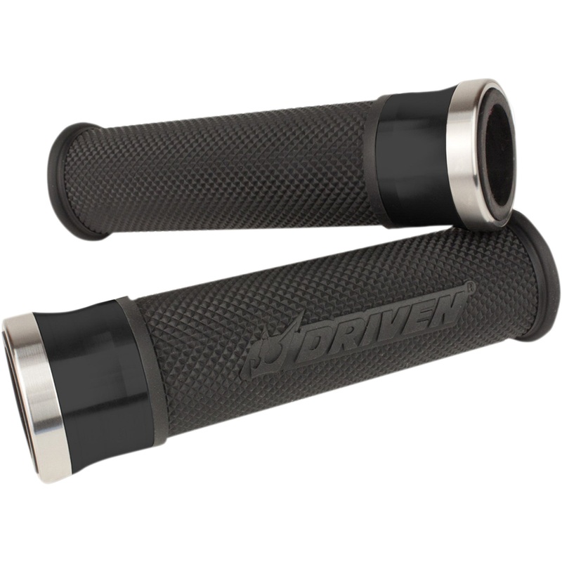 DRIVEN RACING 0630-1789 DHS-BK Halo Grips Grips - Halo - Black/Black