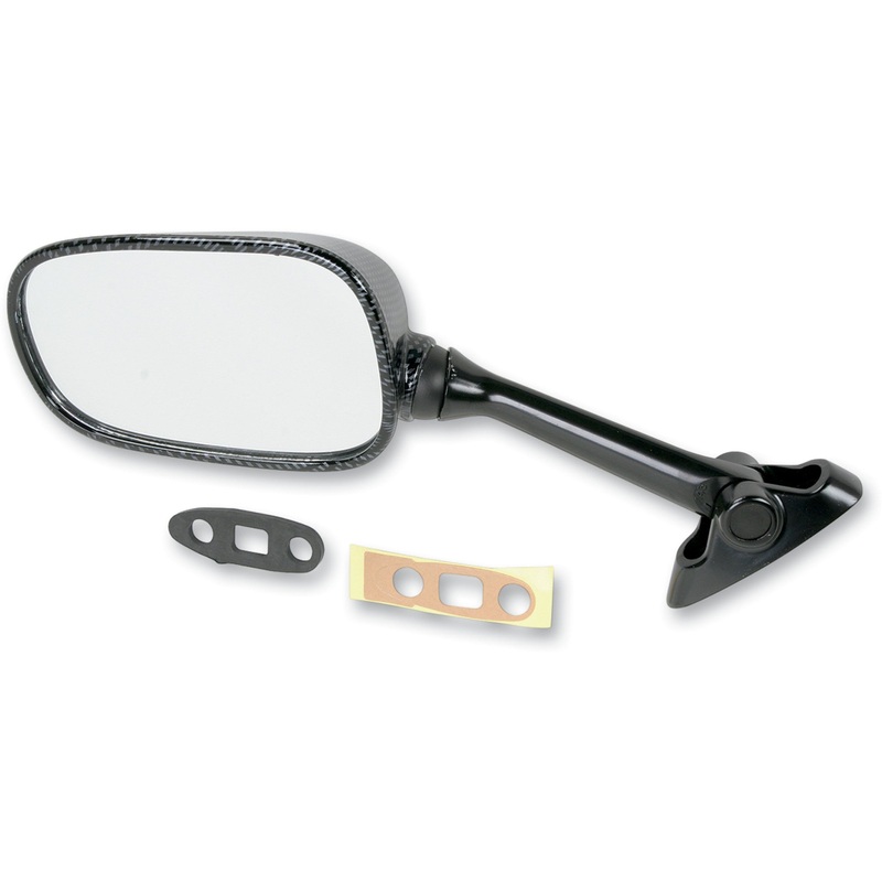 EMGO 0640-0063 20-69774 Carbon Fiber Mirror Mirror - Side View - Black/Carbon Fiber - Rectangle - Left - Suzuki