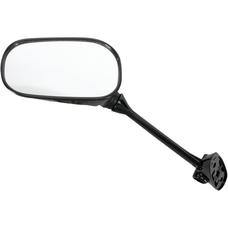 EMGO 0640-0713 20-97212 OEM-Style Replacement Mirror Mirror - Side View - Oval - Black - Left