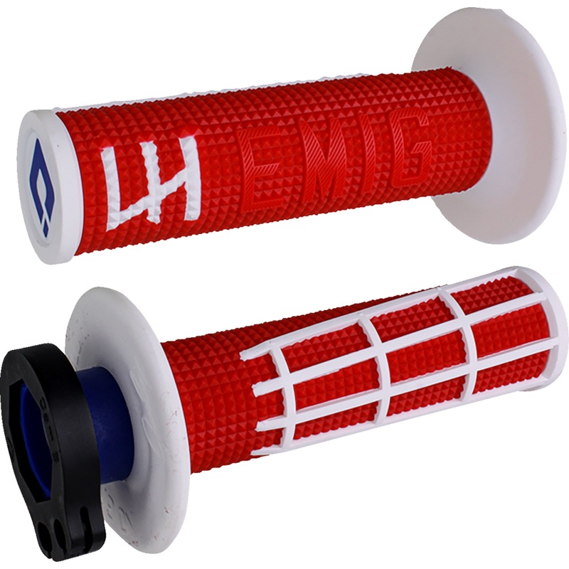 ODI 0630-3033 H36E2RW Emig 2.0 Lock-On Grips Grips - Emig 2.0 - Red/White