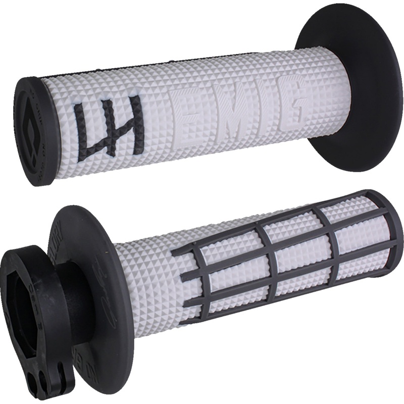 ODI 0630-3034 H36E2WH Emig 2.0 Lock-On Grips Grips - Emig 2.0 - White/Graphite