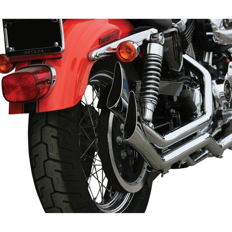 PAUGHCO 1800-2124 7194SBS 1-3/4" Side-by-Side Upsweep Fishtail Exhaust System Side by Side Upsweep Exhaust System - Chrome