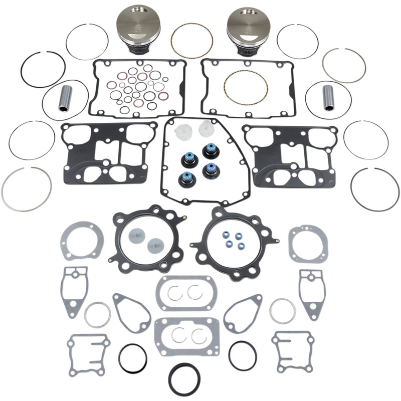 WISECO 0903-0793 VT2721 Piston Kit with Gaskets Piston Kit with Gasket - +0.010" - Twin Cam 88" Bored to 1550 cc (95 Cubic Inch)