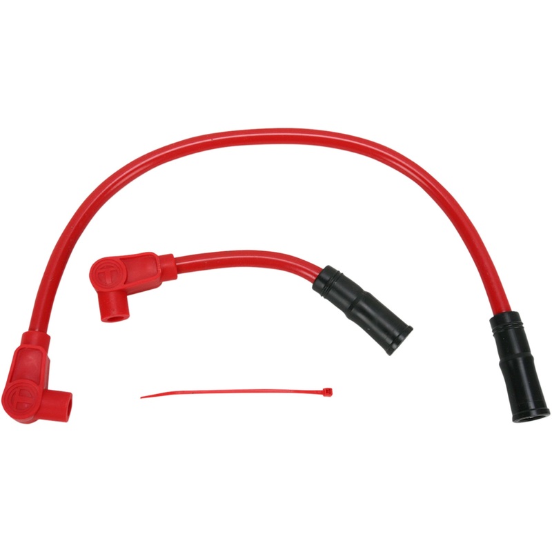 SUMAX DS-242174 40231 409 Pro Race Custom-Fit Spark Plug Wire Kit Spark Plug Wire - 10.4 mm - Red - Harley Davidson