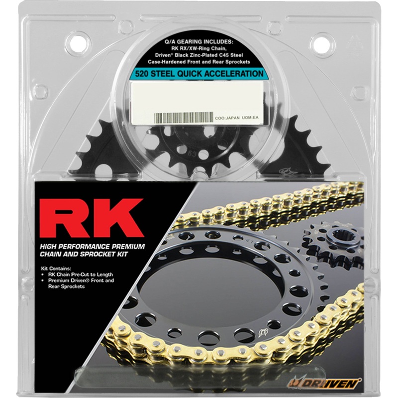 RK 1230-1659 1102-089PGX Quick Acceleration Chain and Sprocket Kit Chain and Sprocket Kit - Quick Acceleration - Gold - Honda CBR 1000 RR