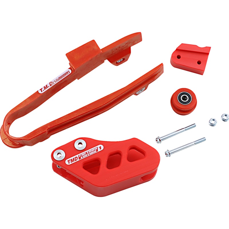 T.M. DESIGNWORKS 1231-1309 DCK-GGM-RD Chain Guide and Slider Kit Chain Guide/Slider - Gas Gas - Red