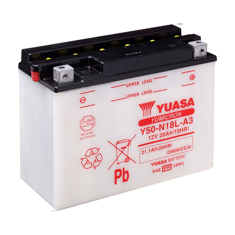 Y50-N18L-A3 DG Battery with 1.4ltr acid pack Yuasa (Y50N18LA3PK)