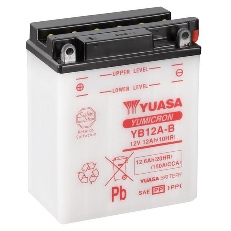 YB12A-B DG Battery with 0.75ltr acid pack Yuasa (YB12ABPK)
