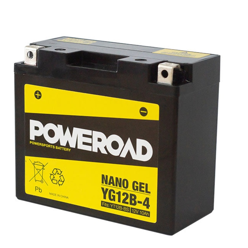 YG12B-4 Non-DG Nano Gel Battery Poweroad. Alt: YT12B-BS (CYG12B4)