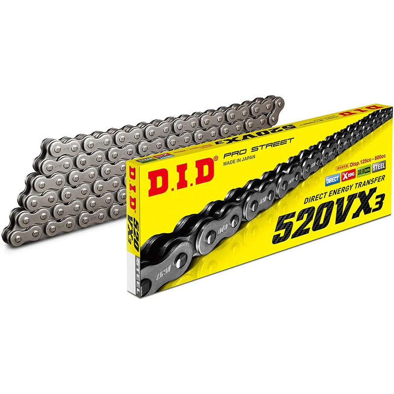520VX3 x 102FB X'Ring solid bush chain w/ FJ clip link DID (520VX3102)