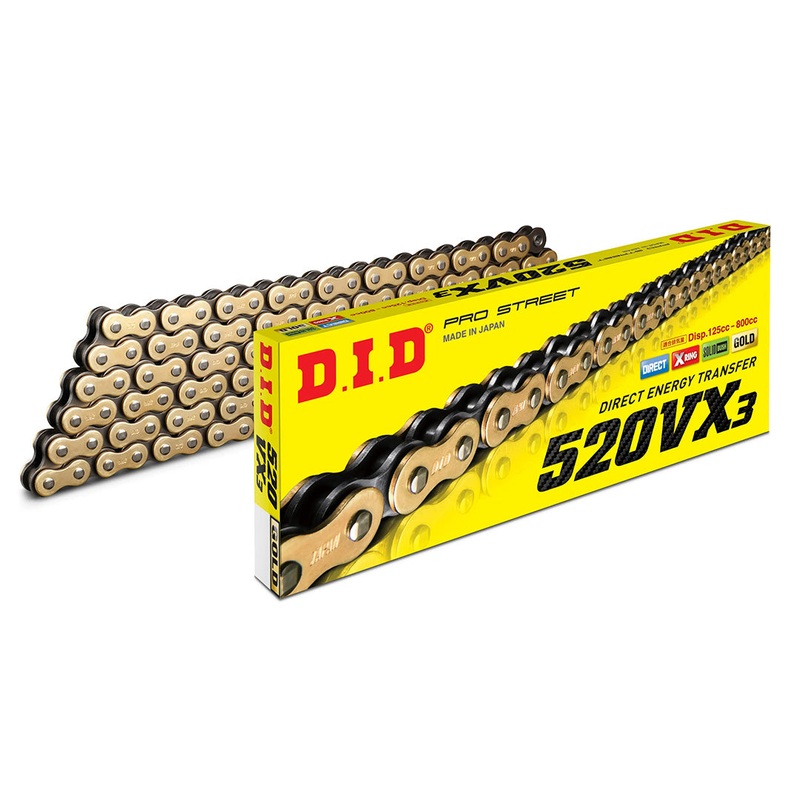 520VX3 x 110FB G&B X'Ring solid bush chain w/clip link DID (520VX3110G)