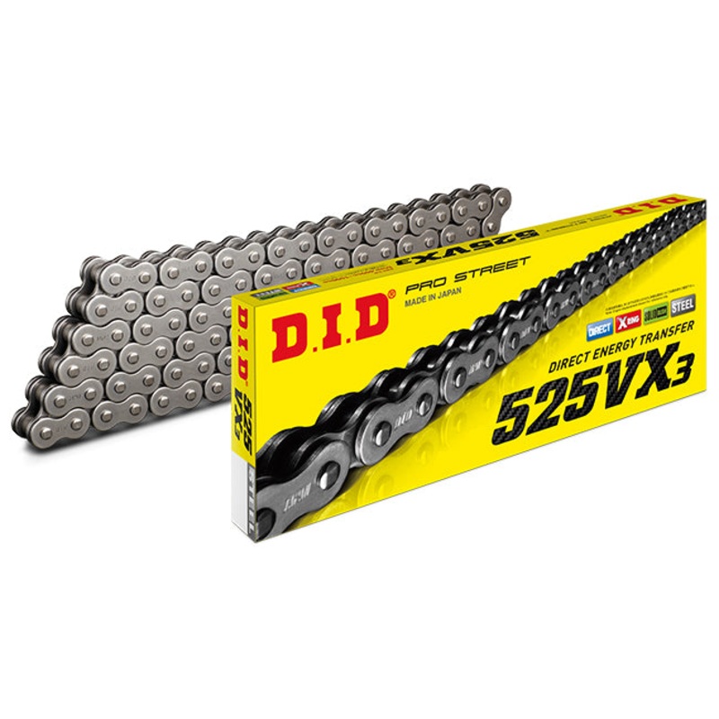 530VX3 x 120ZB X'Ring solid bush chain w/ ZJ rivet link DID (530VX3120)